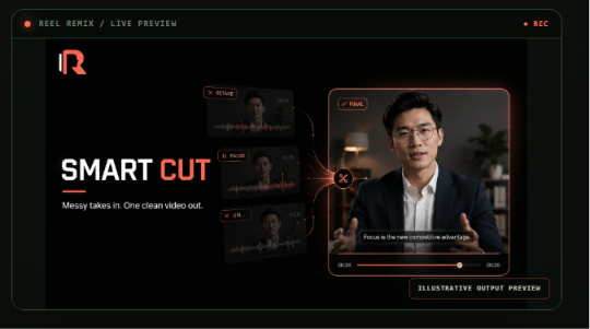 Smart Cut messy takes to clean video