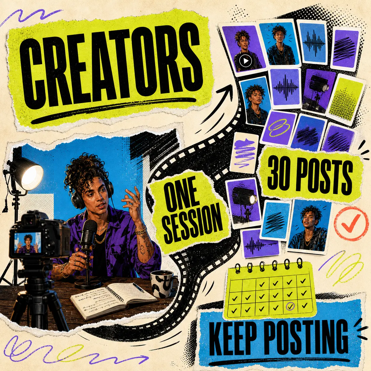 Creators: one session, 30 posts